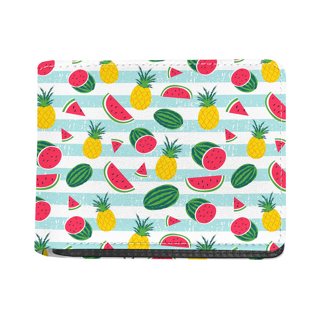 Cute Pineapple Watermelon Pattern Print Bifold Wallet