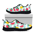 Cute Pineapple Watermelon Pattern Print Black Running Shoes