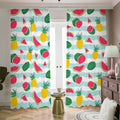 Cute Pineapple Watermelon Pattern Print Dimout Pencil Pleat Curtains