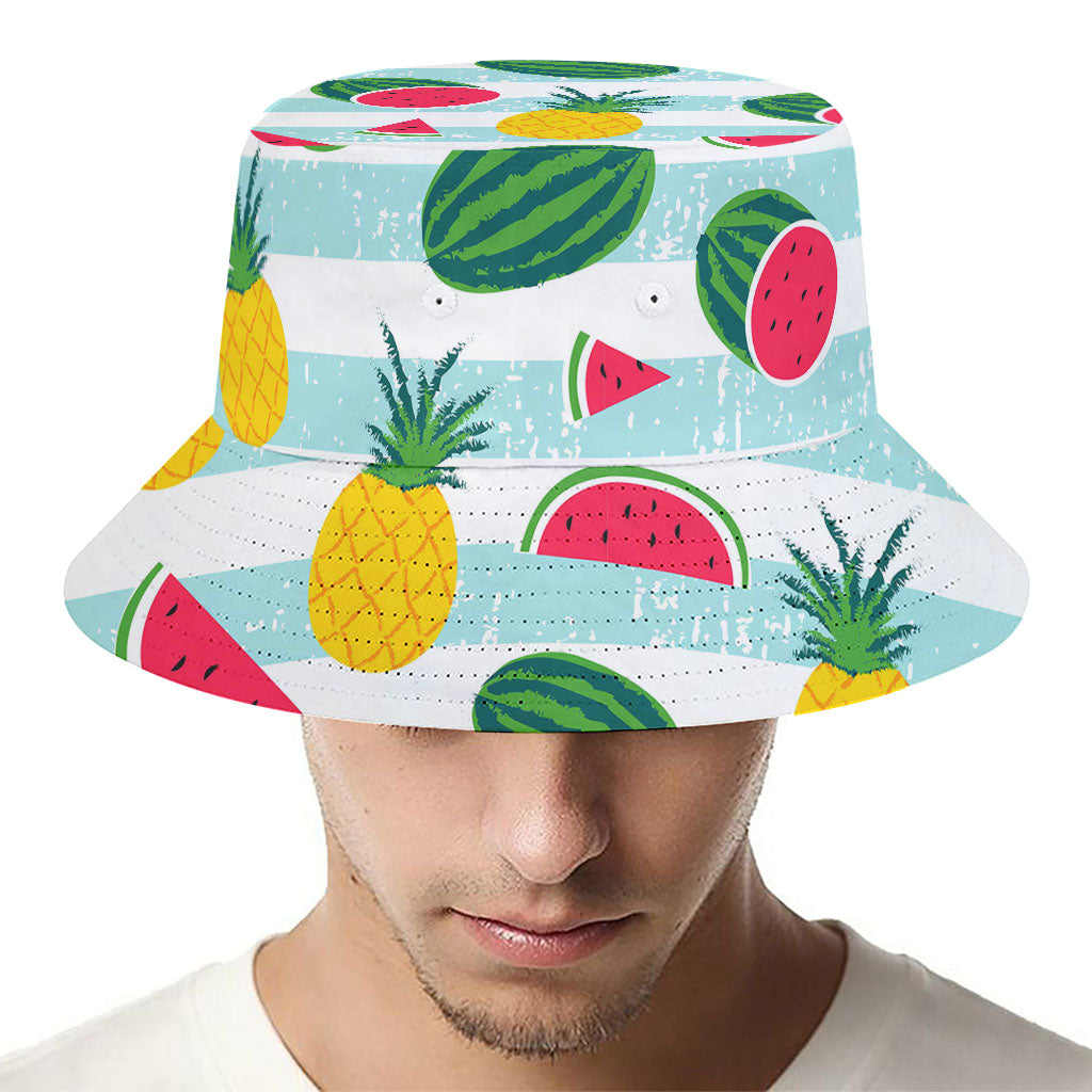 Cute Pineapple Watermelon Pattern Print Bucket Hat