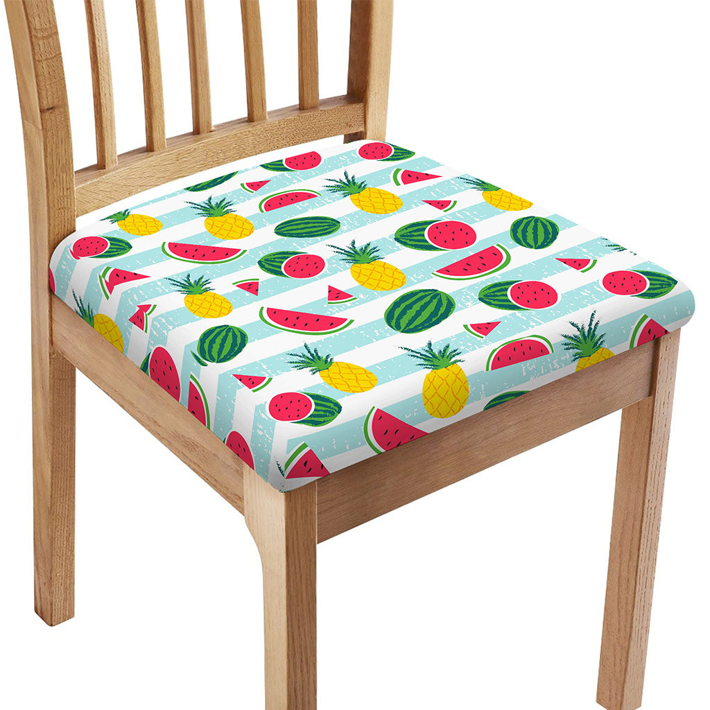Cute Pineapple Watermelon Pattern Print Chair Cushion Cover