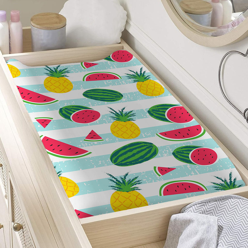 Cute Pineapple Watermelon Pattern Print Changing Pad Cover