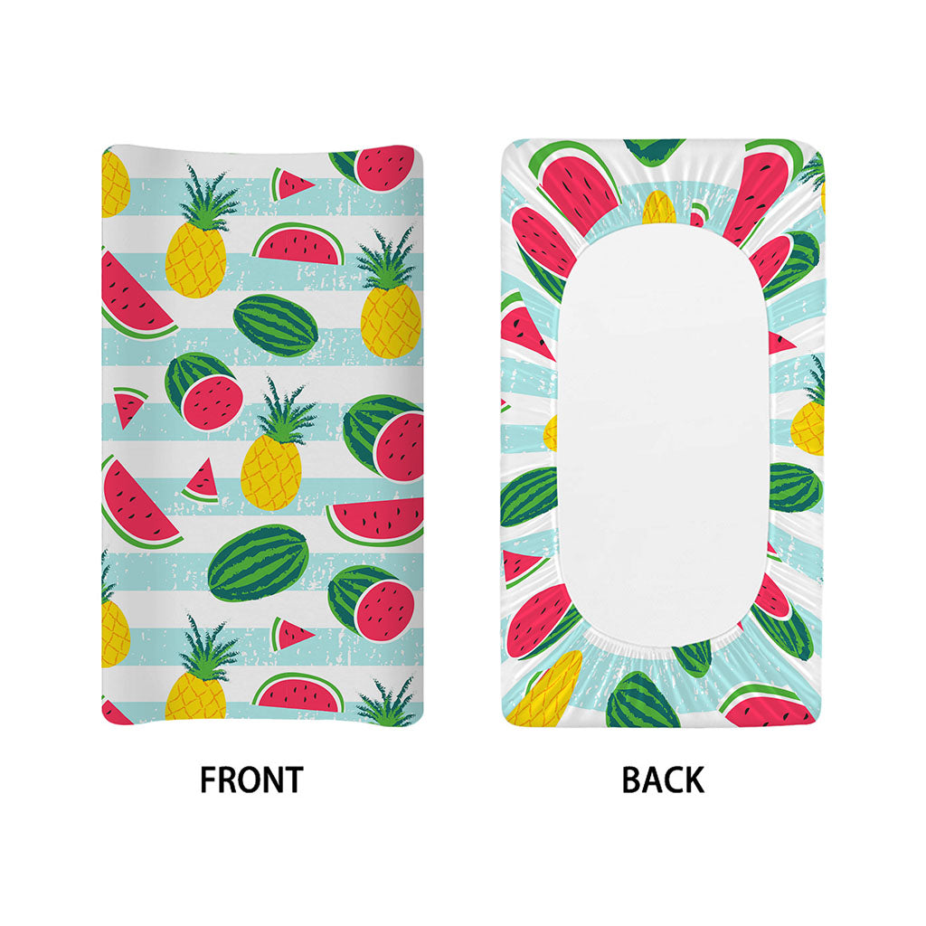 Cute Pineapple Watermelon Pattern Print Changing Pad Cover