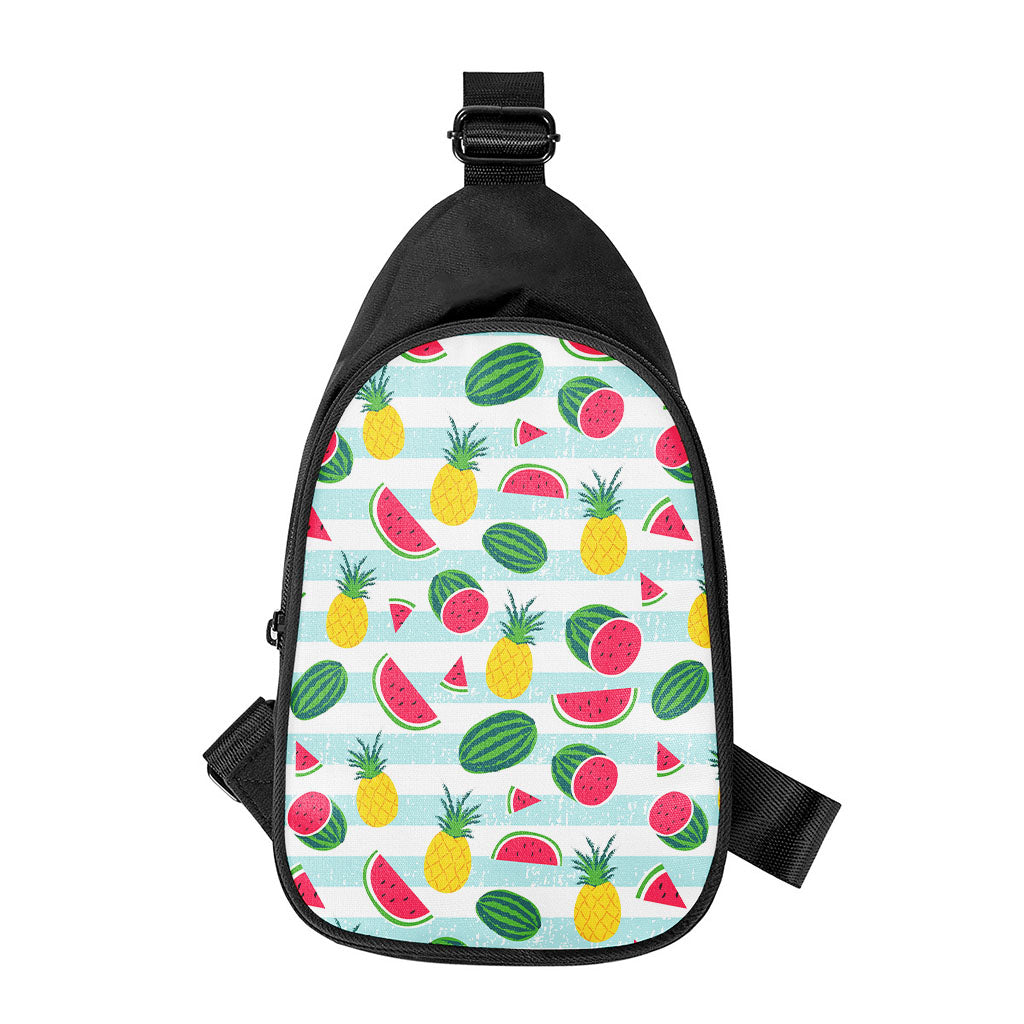 Cute Pineapple Watermelon Pattern Print Chest Bag