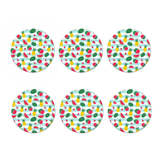 Cute Pineapple Watermelon Pattern Print Coaster Set