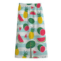 Cute Pineapple Watermelon Pattern Print Cotton Front Slit Maxi Skirt