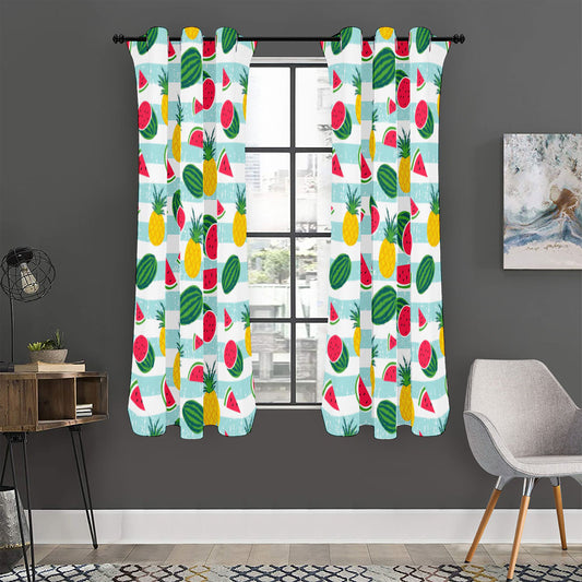 Cute Pineapple Watermelon Pattern Print Curtain