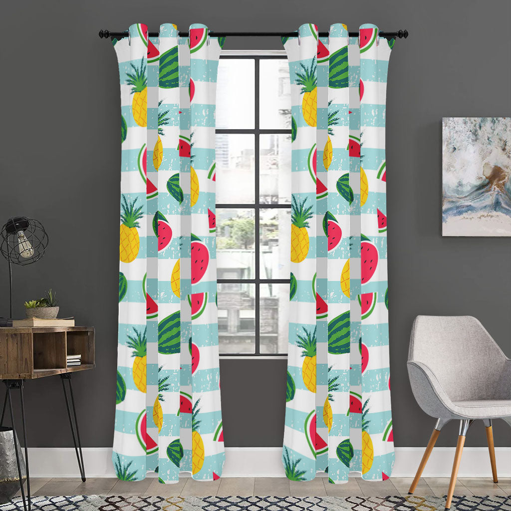 Cute Pineapple Watermelon Pattern Print Curtain