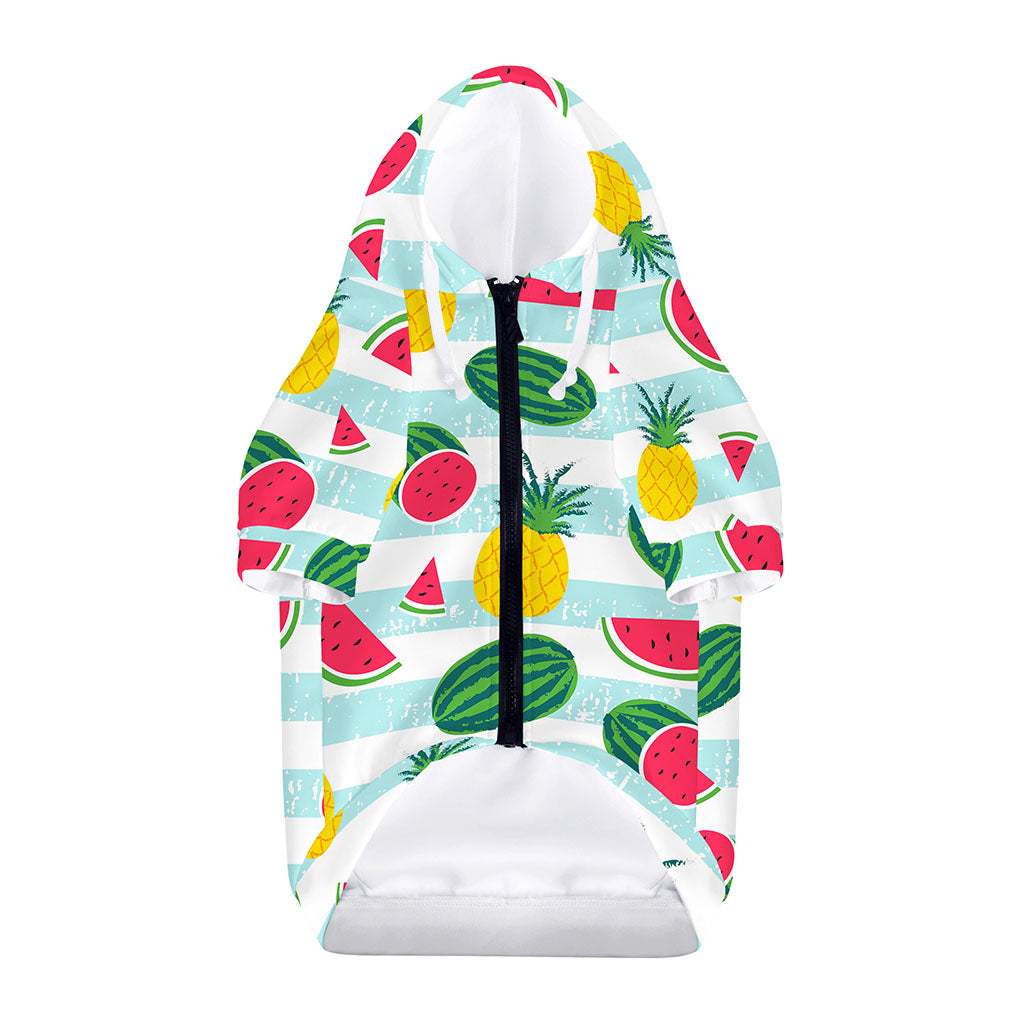 Cute Pineapple Watermelon Pattern Print Dog Zip Up Hoodie
