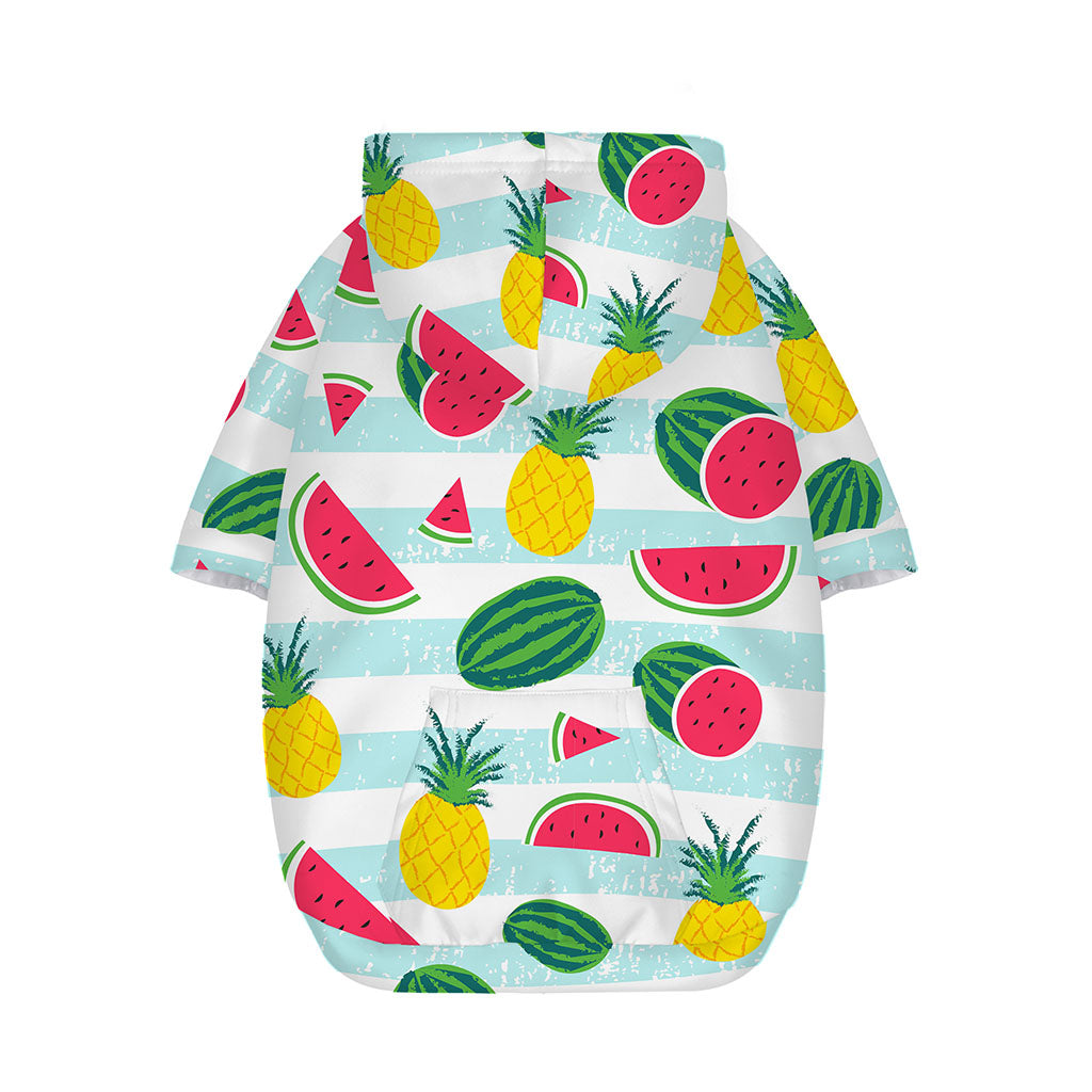 Cute Pineapple Watermelon Pattern Print Dog Zip Up Hoodie
