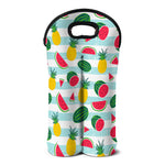 Cute Pineapple Watermelon Pattern Print Double Neoprene Wine Tote