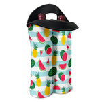 Cute Pineapple Watermelon Pattern Print Double Neoprene Wine Tote