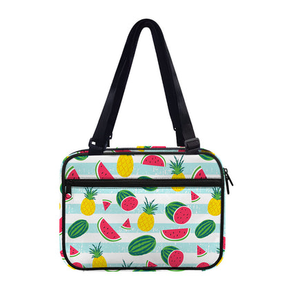 Cute Pineapple Watermelon Pattern Print Double Strap Bible Bag