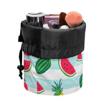 Cute Pineapple Watermelon Pattern Print Drawstring Makeup Bag