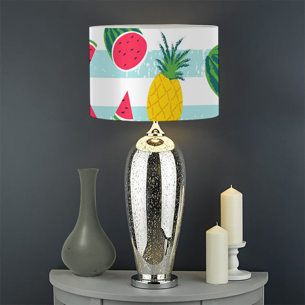 Cute Pineapple Watermelon Pattern Print Drum Lamp Shade