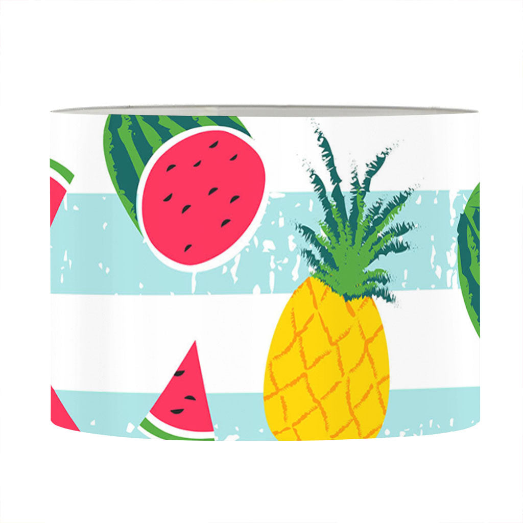 Cute Pineapple Watermelon Pattern Print Drum Lamp Shade