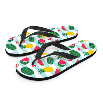 Cute Pineapple Watermelon Pattern Print Flip Flops