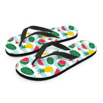 Cute Pineapple Watermelon Pattern Print Flip Flops