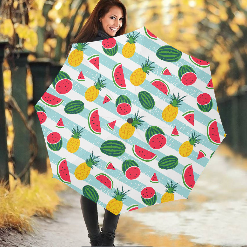 Cute Pineapple Watermelon Pattern Print Foldable Umbrella