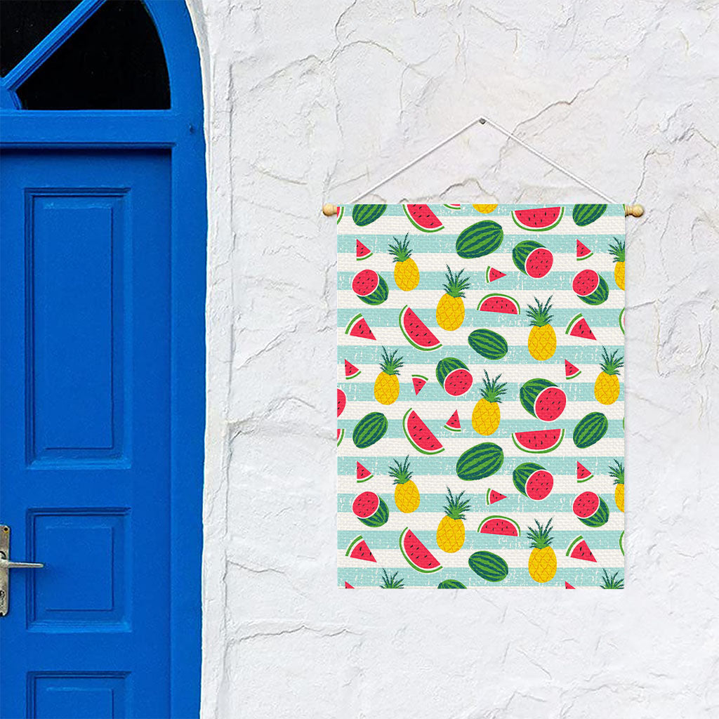 Cute Pineapple Watermelon Pattern Print Garden Flag