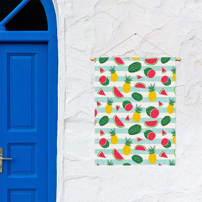 Cute Pineapple Watermelon Pattern Print Garden Flag