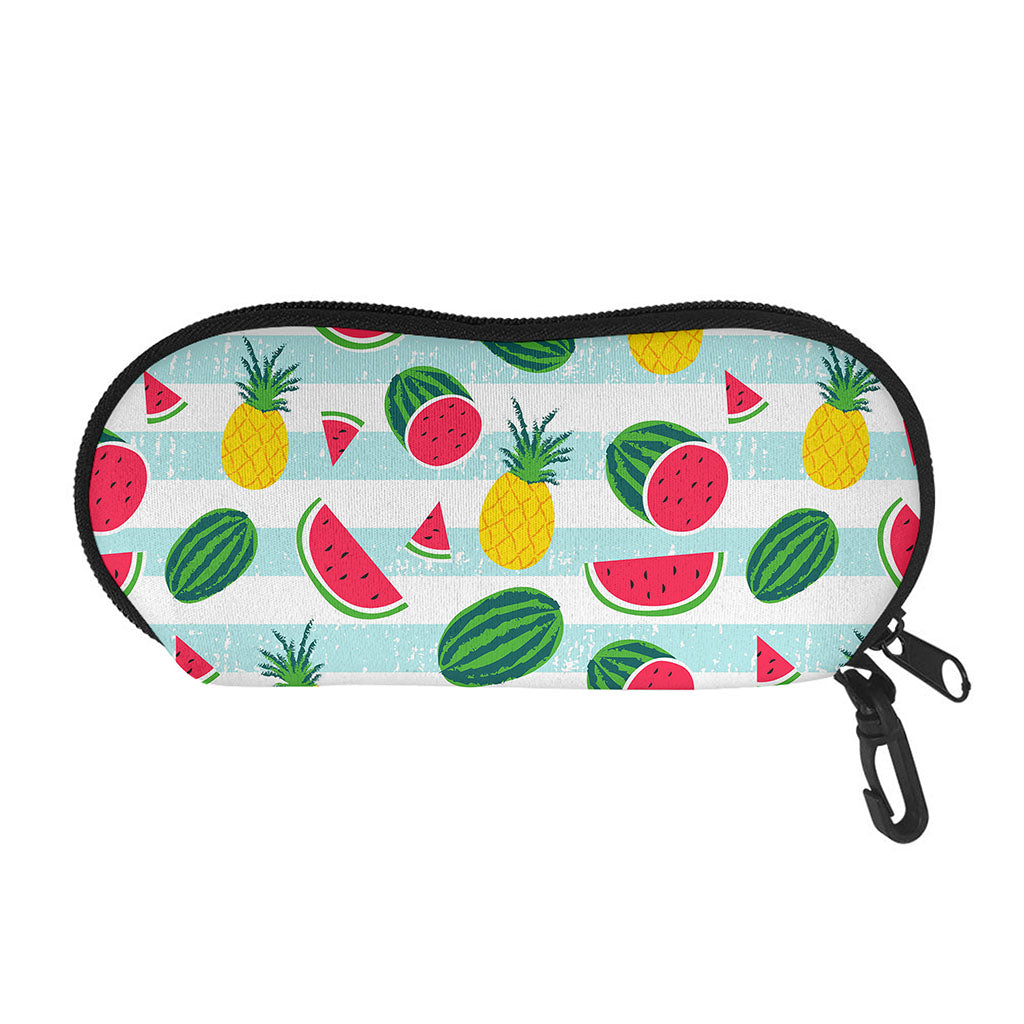 Cute Pineapple Watermelon Pattern Print Glasses Case