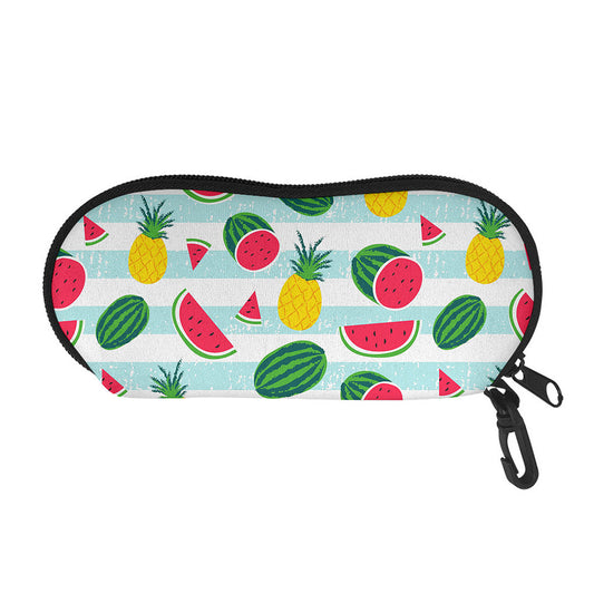 Cute Pineapple Watermelon Pattern Print Glasses Case