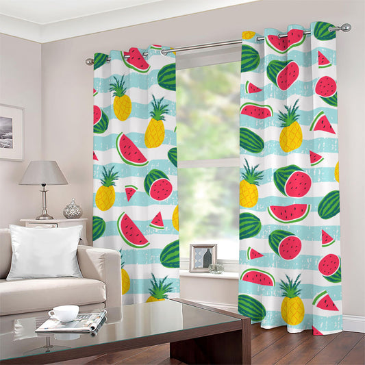 Cute Pineapple Watermelon Pattern Print Grommet Curtains