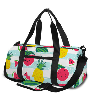 Cute Pineapple Watermelon Pattern Print Gym Bag