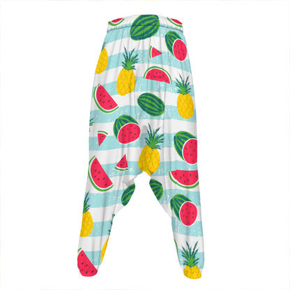 Cute Pineapple Watermelon Pattern Print Hammer Pants