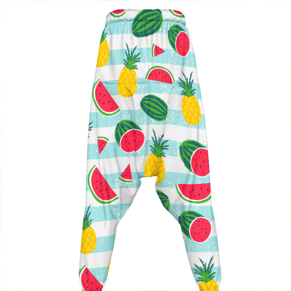 Cute Pineapple Watermelon Pattern Print Hammer Pants