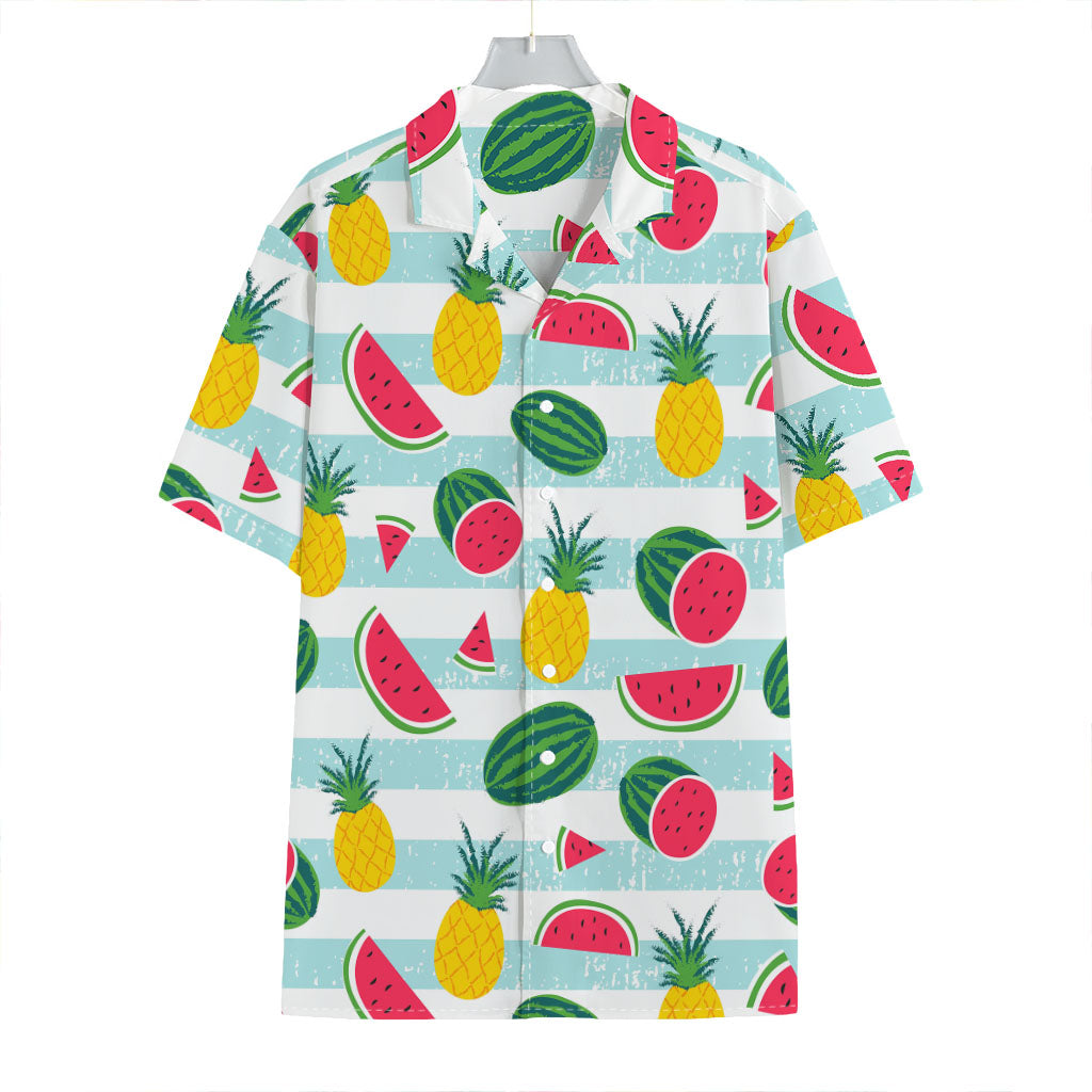Cute Pineapple Watermelon Pattern Print Hawaiian Shirt
