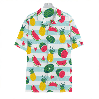 Cute Pineapple Watermelon Pattern Print Hawaiian Shirt
