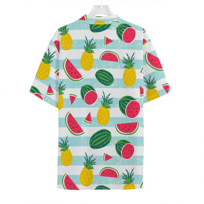 Cute Pineapple Watermelon Pattern Print Hawaiian Shirt