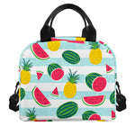 Cute Pineapple Watermelon Pattern Print Insulated Lunch Bag