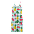 Cute Pineapple Watermelon Pattern Print Jersey Midi Cami Dress