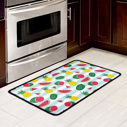 Cute Pineapple Watermelon Pattern Print Kitchen Mat