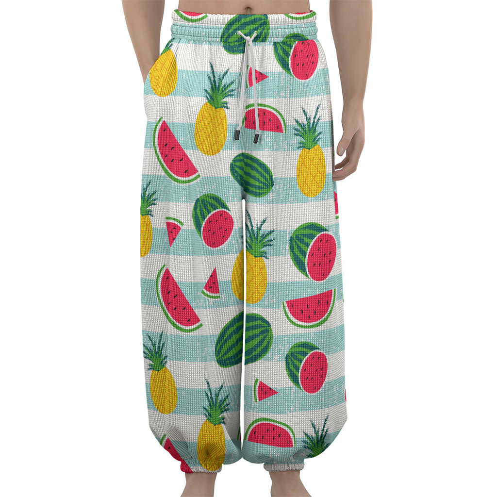 Cute Pineapple Watermelon Pattern Print Lantern Pants