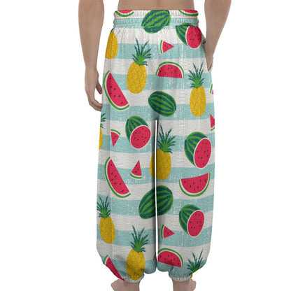 Cute Pineapple Watermelon Pattern Print Lantern Pants