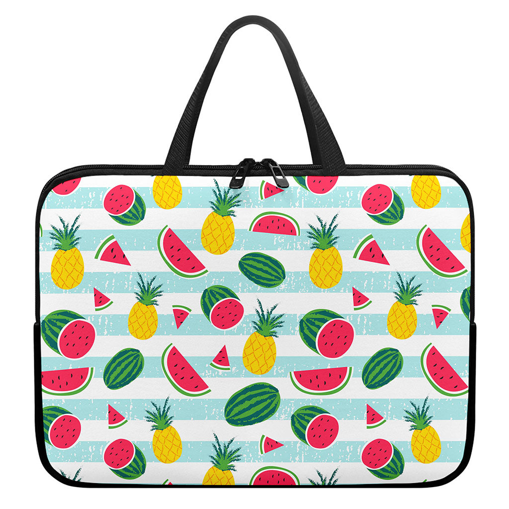Cute Pineapple Watermelon Pattern Print Laptop Sleeve With Handle
