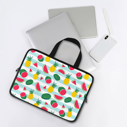 Cute Pineapple Watermelon Pattern Print Laptop Sleeve With Handle