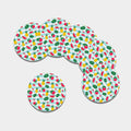 Cute Pineapple Watermelon Pattern Print Leather Coaster Set