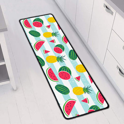Cute Pineapple Watermelon Pattern Print Long Kitchen Mat