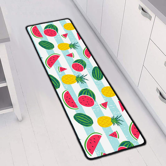 Cute Pineapple Watermelon Pattern Print Long Kitchen Mat