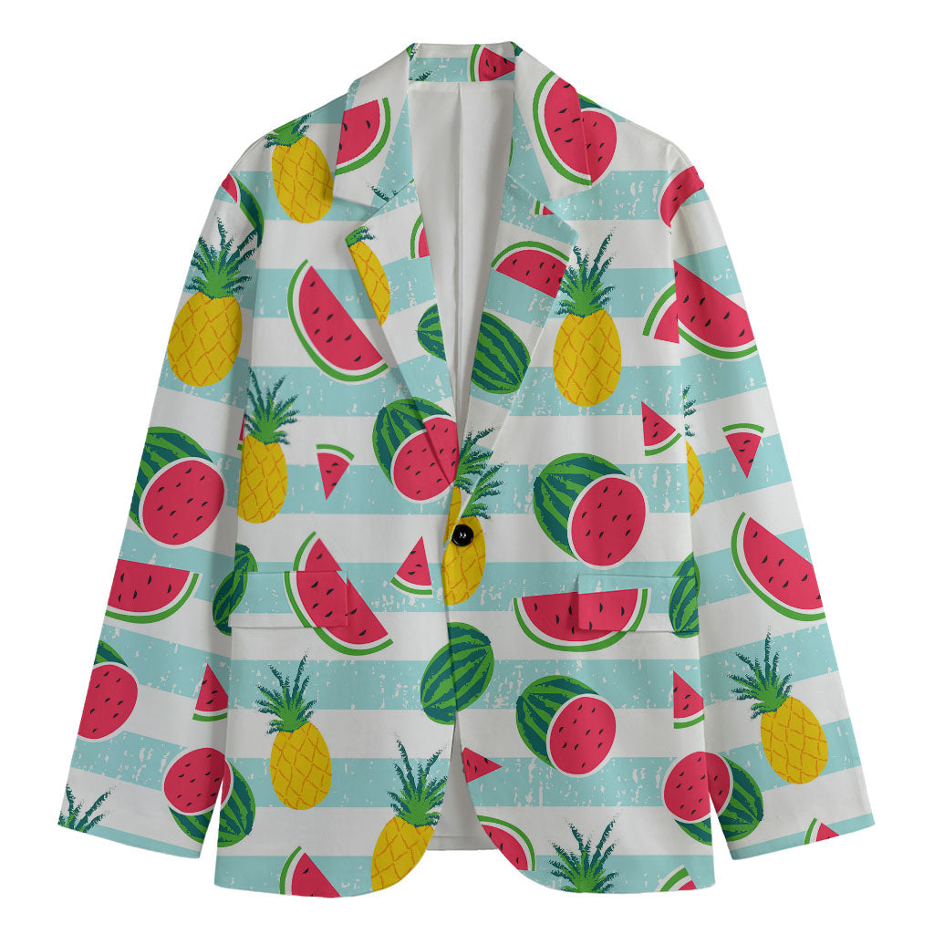 Cute Pineapple Watermelon Pattern Print Men's Blazer