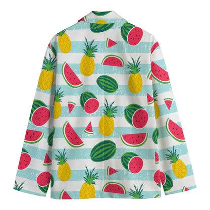 Cute Pineapple Watermelon Pattern Print Men's Blazer