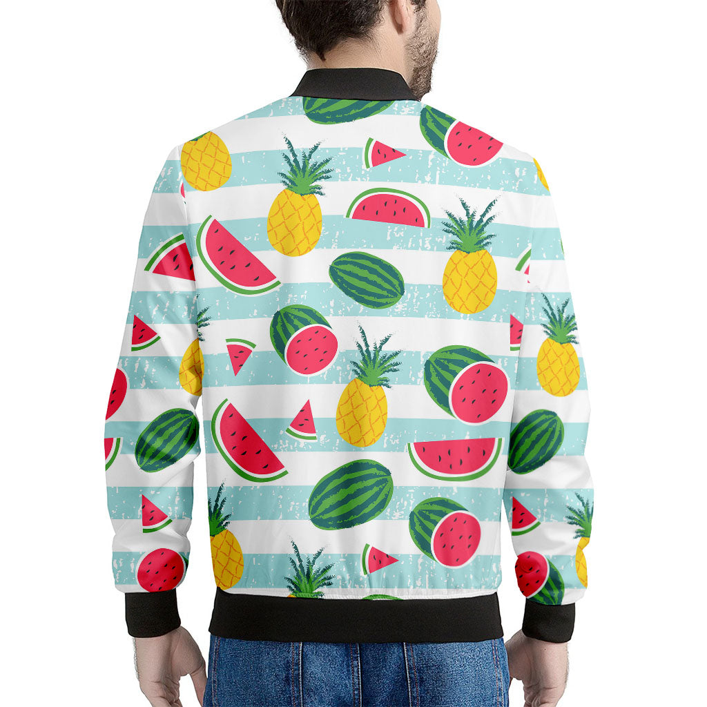 Cute Pineapple Watermelon Pattern Print Men's Bomber Jacket
