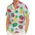 Cute Pineapple Watermelon Pattern Print Men's Deep V-Neck Shirt