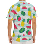 Cute Pineapple Watermelon Pattern Print Men's Deep V-Neck Shirt