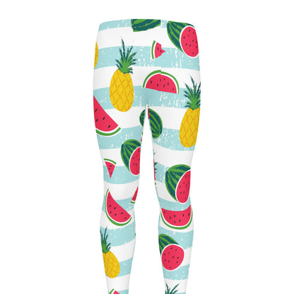 Cute Pineapple Watermelon Pattern Print Men's leggings
